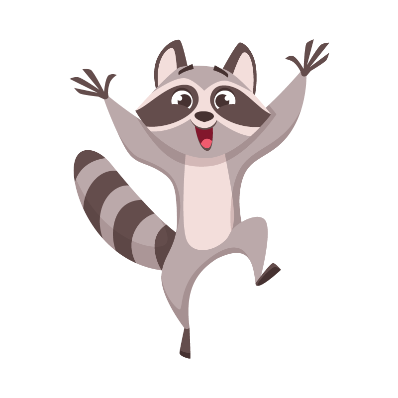 Rocket the raccoon waving hello
