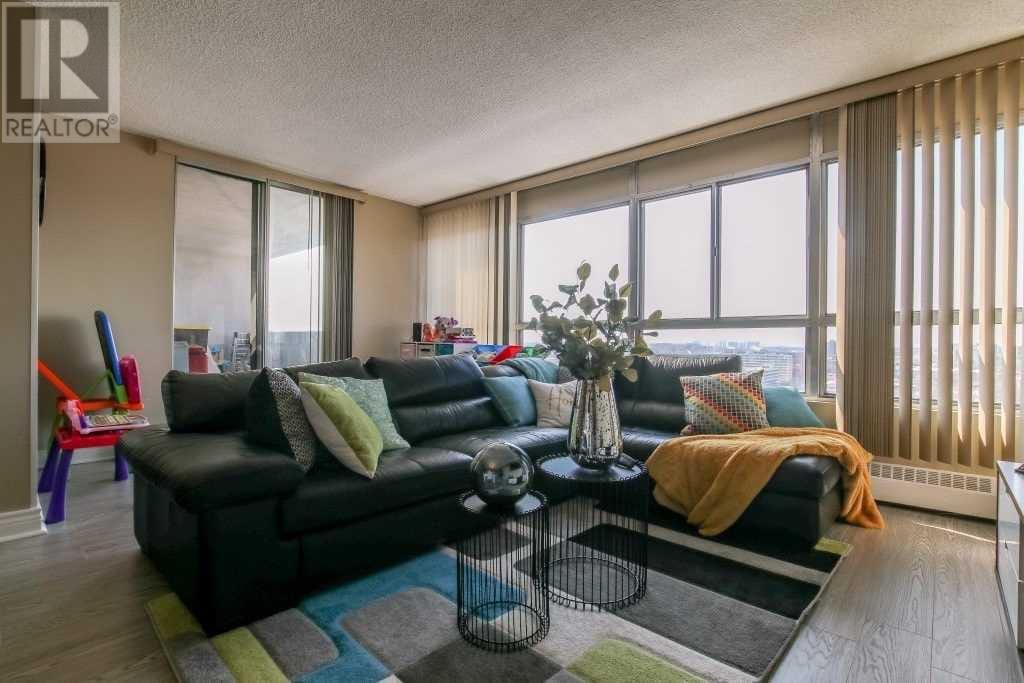 Living room with large windows